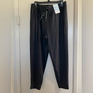 Women’s FLX Wander Black Heather Mid Rise Jogger Pants NWT Sz L